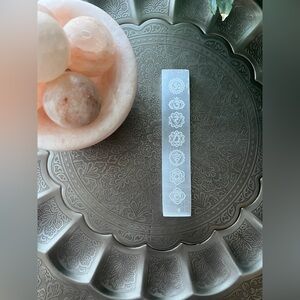 Selenite chakras incense holder